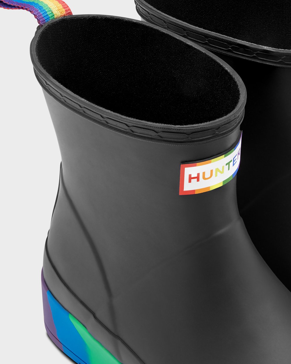 Hunter Original Pride Heeled Rain Play Boots - Shop Online Mens Black - SAPVGZ237